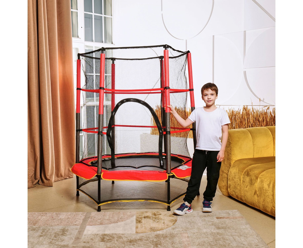 Батут детский DFC TRAMPOLINE-RED 55" с сеткой