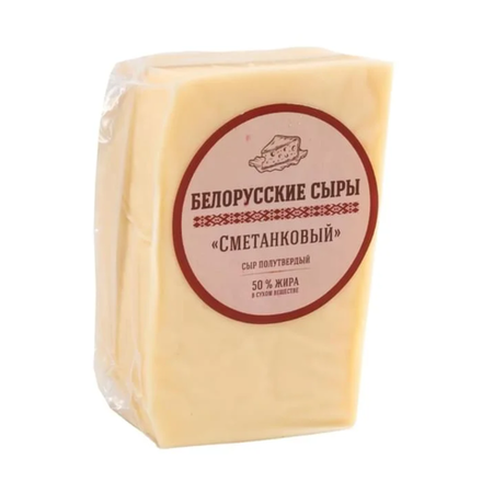 Сыр Сметанковый Белорусские сыры  50% 300 гр