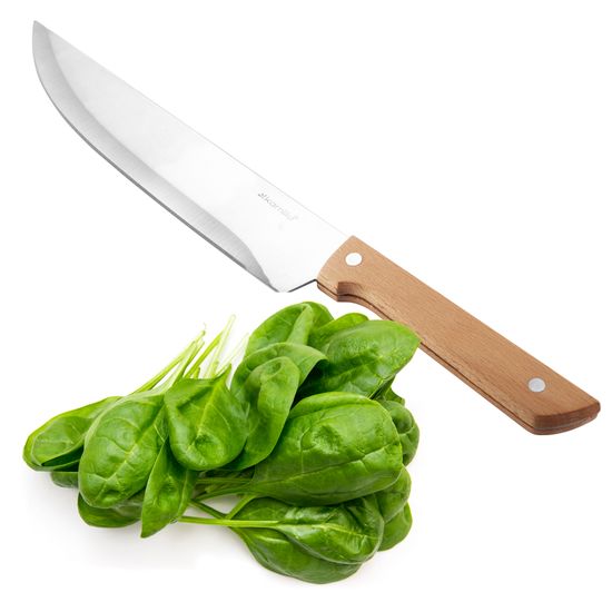 Нож кухонный "Шеф-повар" из нержавеющей стали Kamille КМ-5315 (лезвие 20 см, рукоятка 12,5 см) с деревянной ручкой