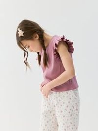 Футболка укороченная из кашкорсе "Орхидея"