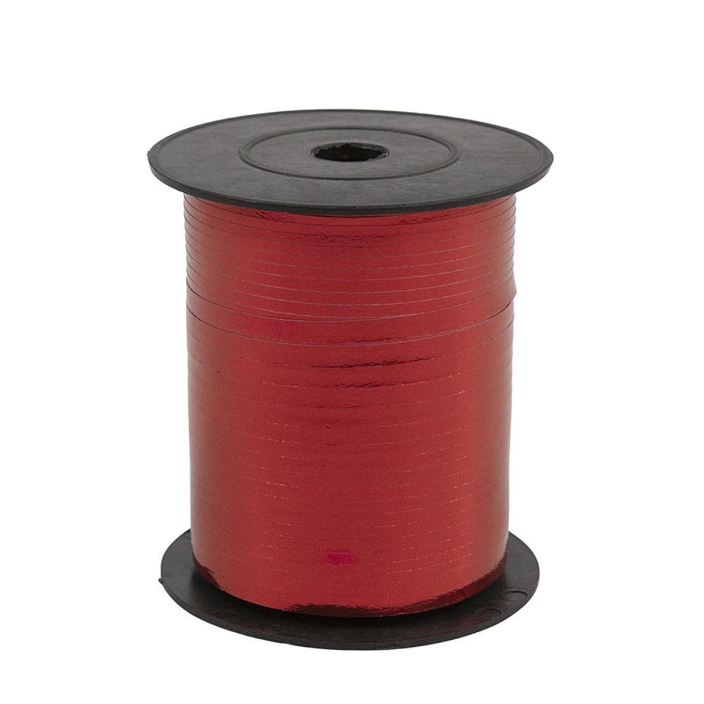 Лента для воздушных шаров красная металлик 250 м