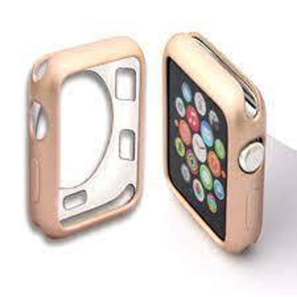 Чехол Apple Wathc 42мм силикон gold