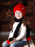Шапка для девочки осенняя и шарф с ушками