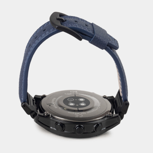 Ремешок для часов Garmin 47 mm с креплением из кожи теленка, синего цвета