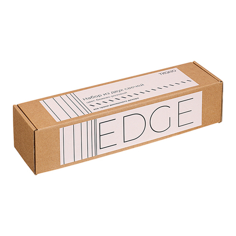 Набор из двух свечей бежево-розового цвета из коллекции Edge, 24,5 см