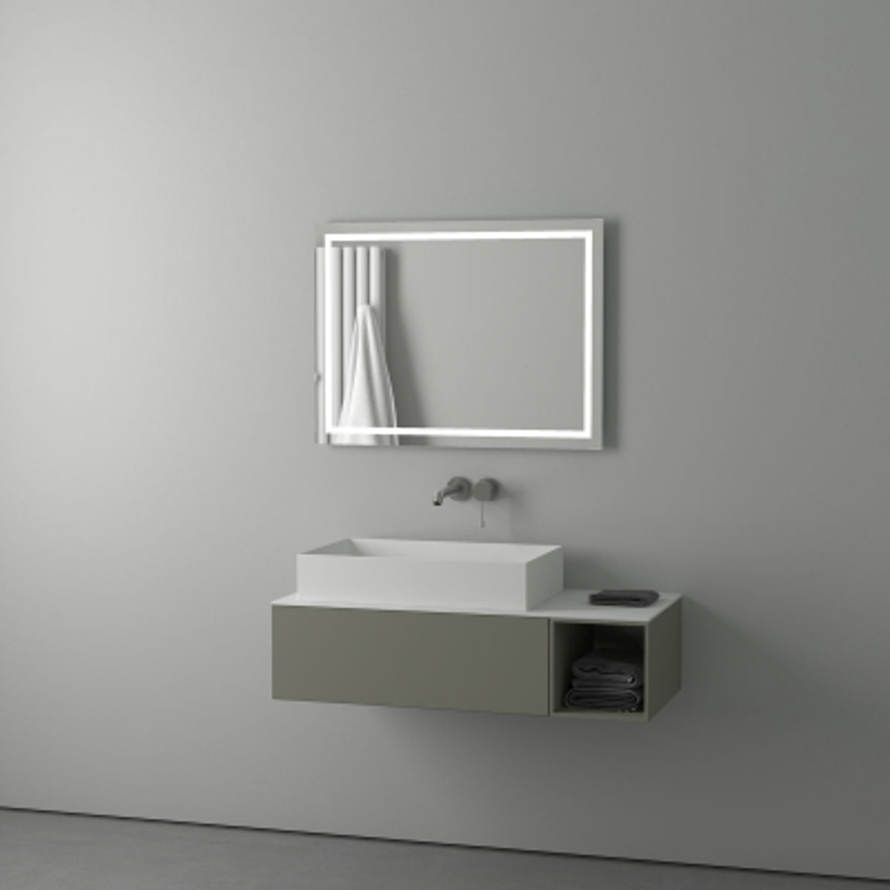 Зеркало Evoform со встроенным LED-светильником 24 W 80х60 см Без выключателя