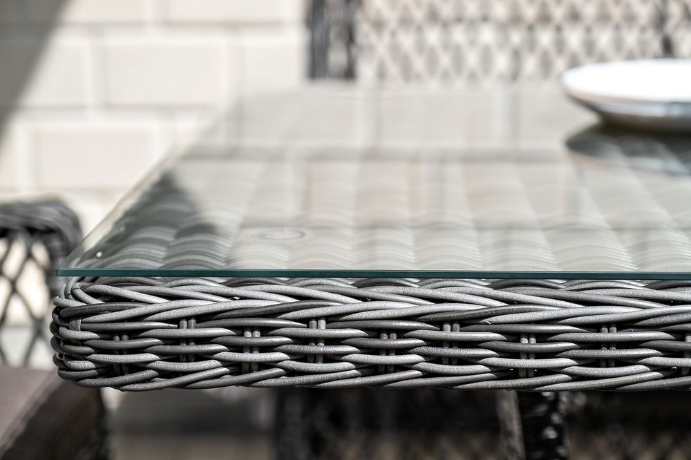 "Латте" плетеный стол из искусственного ротанга 160х90см, цвет графит