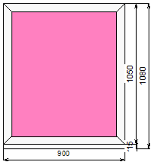 Пластиковое окно  1050 х 900 ТермА Эко с глухой створкой