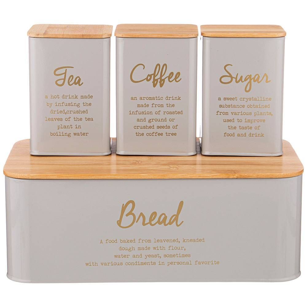 НАБОР ХЛЕБНИЦА 2 В 1 AGNESS "ТЮДОР" 6 Л 34*18*12,5 СМ, БАНКА ДЛЯ СЫПУЧИХ 1,1 Л 10*10*14 СМ 3 ШТ