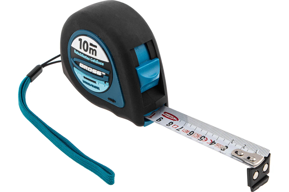 Рулетка GROSS Ergonomisch 10 м x 25 мм магнитный обрезиненный зацеп 31105