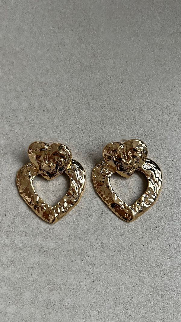 Серьги два сердца