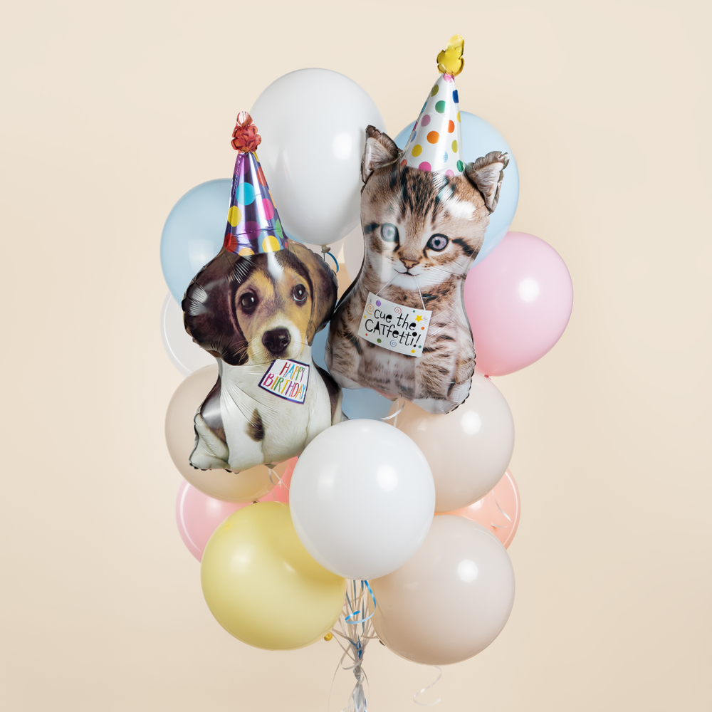 Шар (30''/76 см) Фигура, Котик в колпачке, 1 шт. в уп.