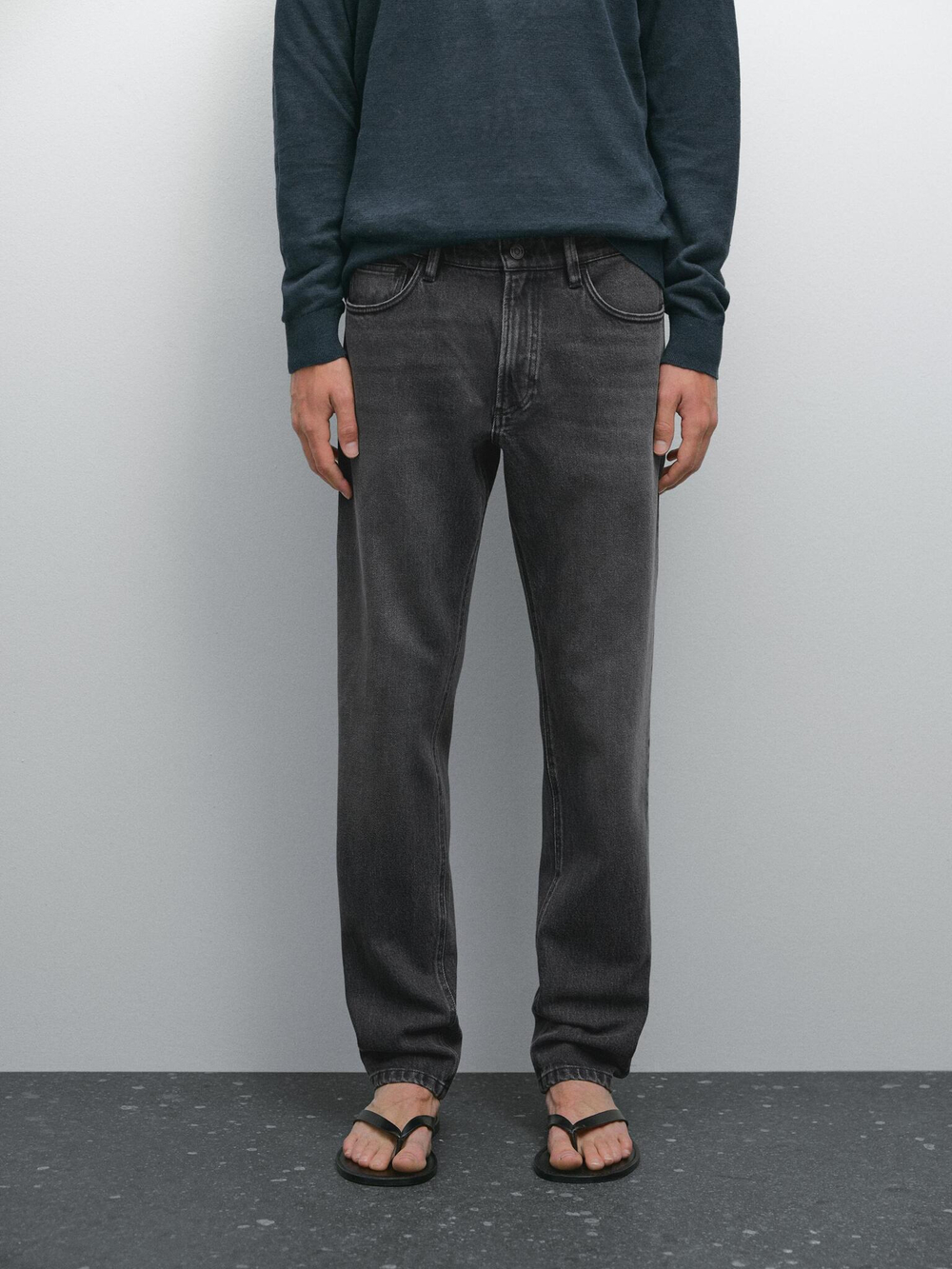 Massimo Dutti Джинсы Slim Fit, угольный