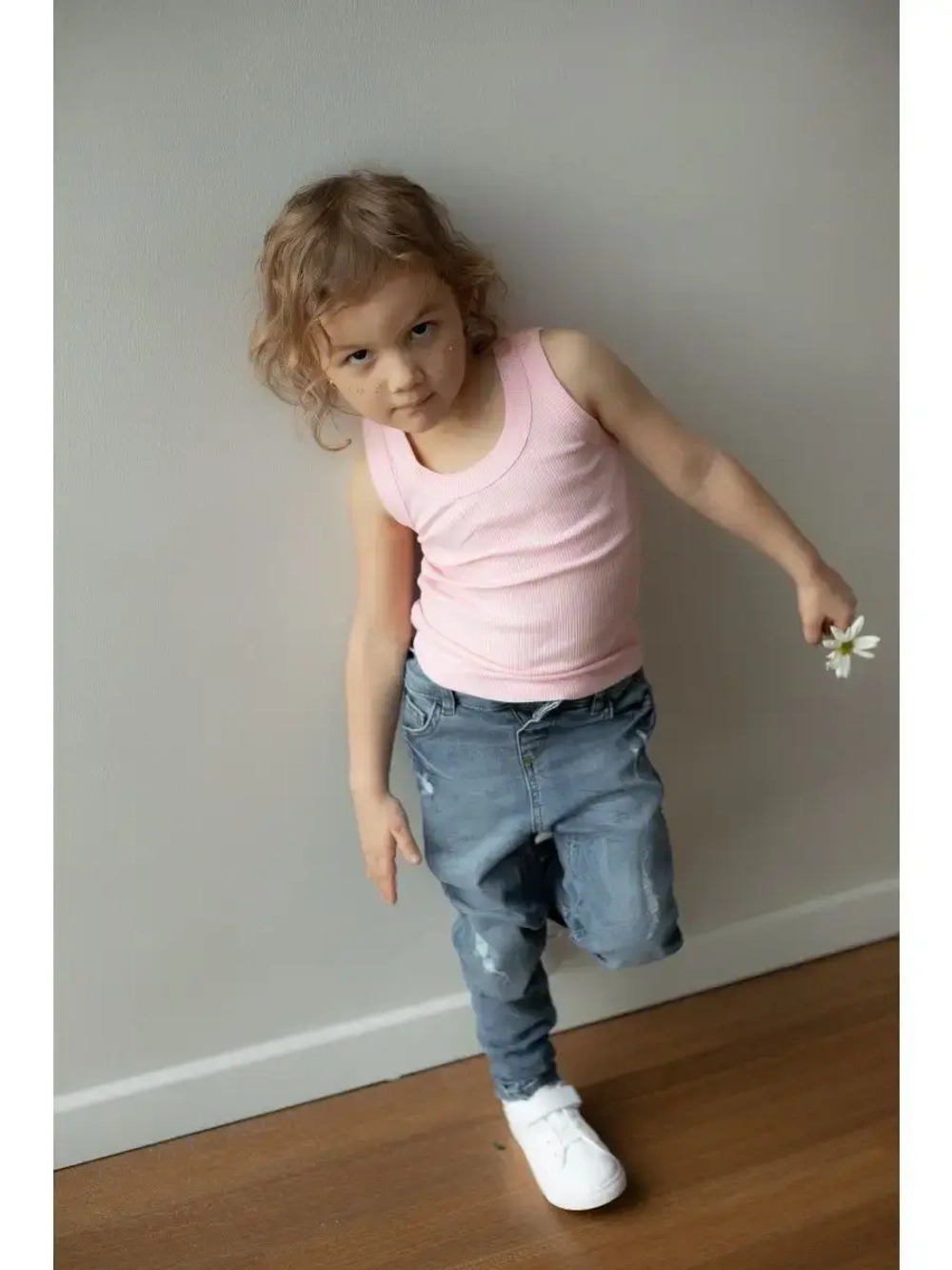 Розовая майка детская в сад