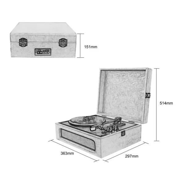 Qrammofon Retro RP-9 ağ