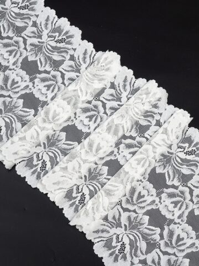 Эластичное кружево теплое белое ширина 22 см