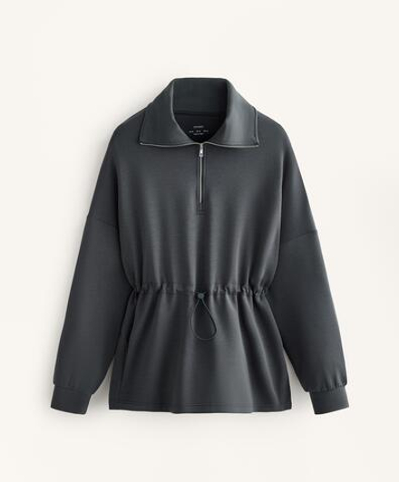 Oysho Толстовка на молнии до середины груди, асфальтовый