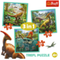 Puzzle "3in1" - The extraordinary world of dinosaur / Trefl