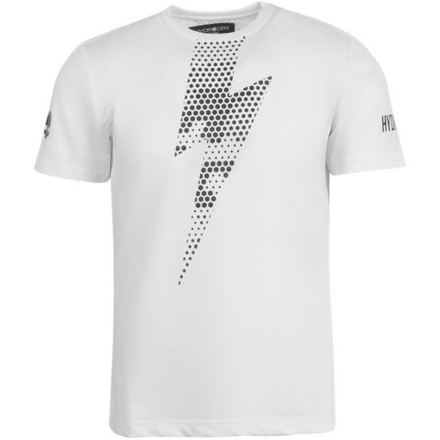 Мужская теннисная футболка Hydrogen Tech Thunderbolt Tee Man - белый, черный