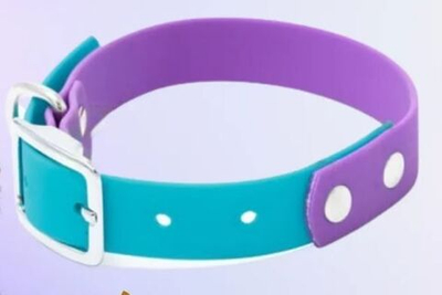 Моськи-Авоськи Ошейник из биотана, размер М, ширина 20 мм, длина 27-35 см, цвет голубой/фиолетовый