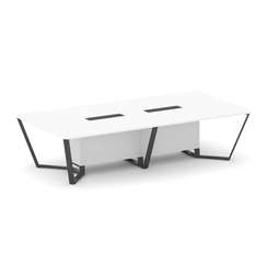 Steel Meet Стол переговорный прямоугольный KD-PR.B.SP-12 Белый Бриллиант/Металл Антрацит 3200*1600*7