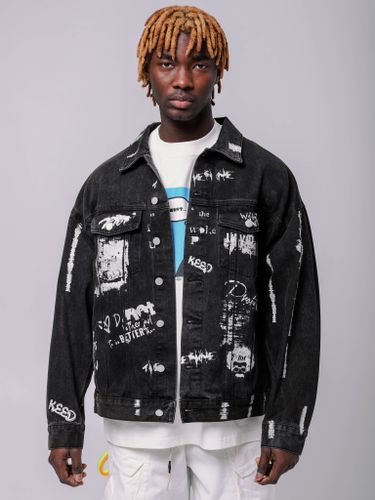 Мужская джинсовая куртка с рисунками