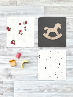 Сет из 3х пелёнок Mjölk Брусника/Steel Grey/Ночное Небо