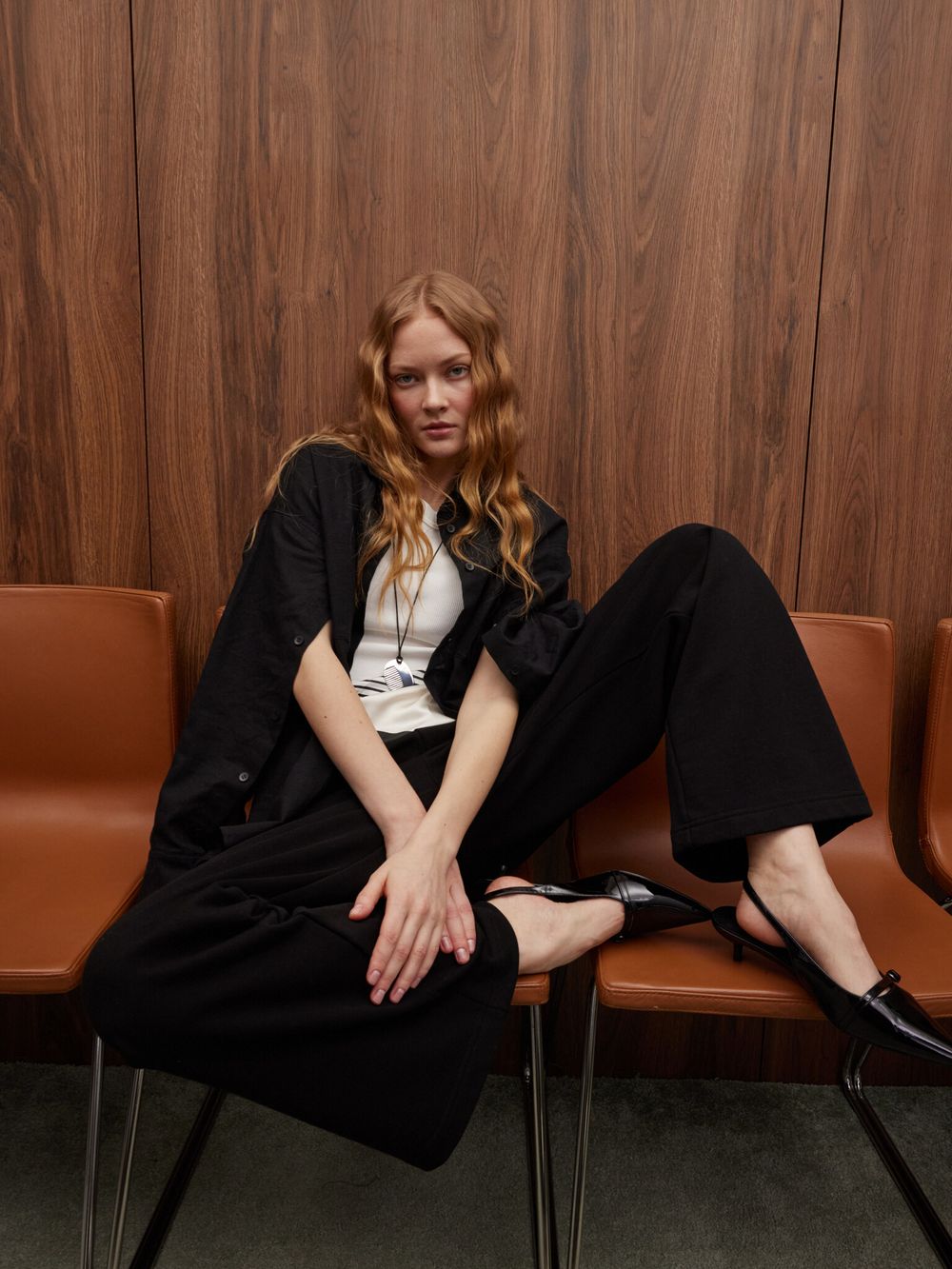 Брюки из 100% хлопка "Уголь" женские