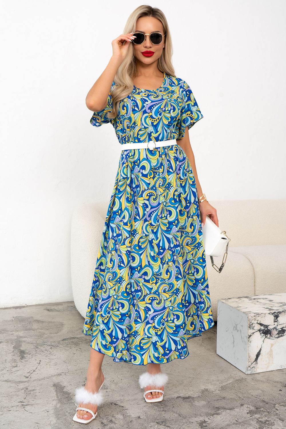 Платье Рада (голубой/синий)-54р-р Р11-1166/8 Nikol