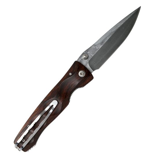 Складной нож Mcusta Tactility Elite Stainless c клинком из стали VG-10 San Mai (Laminated Stainlesss Damascus) рукоять дерево (Палисандр)