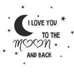 Надпись на стену  I/WE love you to the moon and back