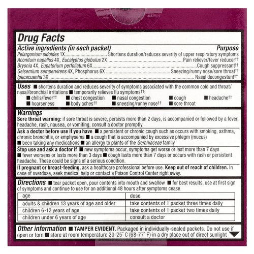 Nature's Way, Umcka®, средство от простуды и гриппа, для детей от 6 лет, с ягодами, 6 упаковок, по 10 пакетиков