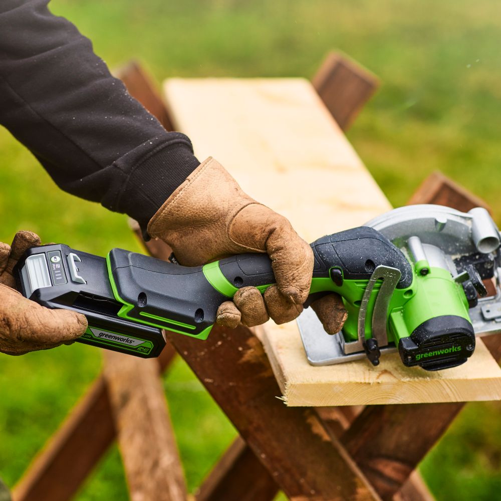 Циркулярная мини пила аккумуляторная Greenworks G24MCS Арт. 1501207, 24V, бесщеточная, без АКБ и ЗУ