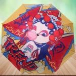 Зонт механический ветроустойчивый, матовая ручка «BESTzontik», японские мотивы аниме, длина 25см, d-110см