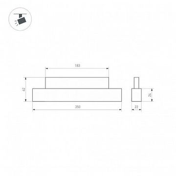 Магнитный трековый светильник 12W 2700K 049991 чёрный MAG-ORIENT-FLAT-L350-12W Warm2700 (BK, 100 deg, 48V) Arlight