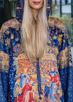 Худи "Кормление птиц", по мотивам средневековой шпалеры "Кормление птиц"