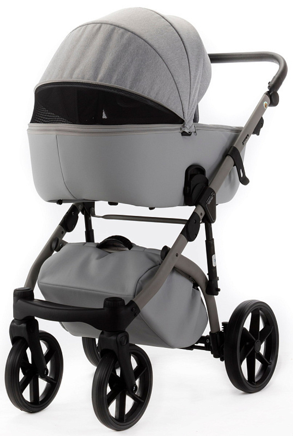 Детская коляска Adamex Nola Natura 2 в 1 N-9-MOON (СВ.СЕР + СВ.СЕР. КОЖА)