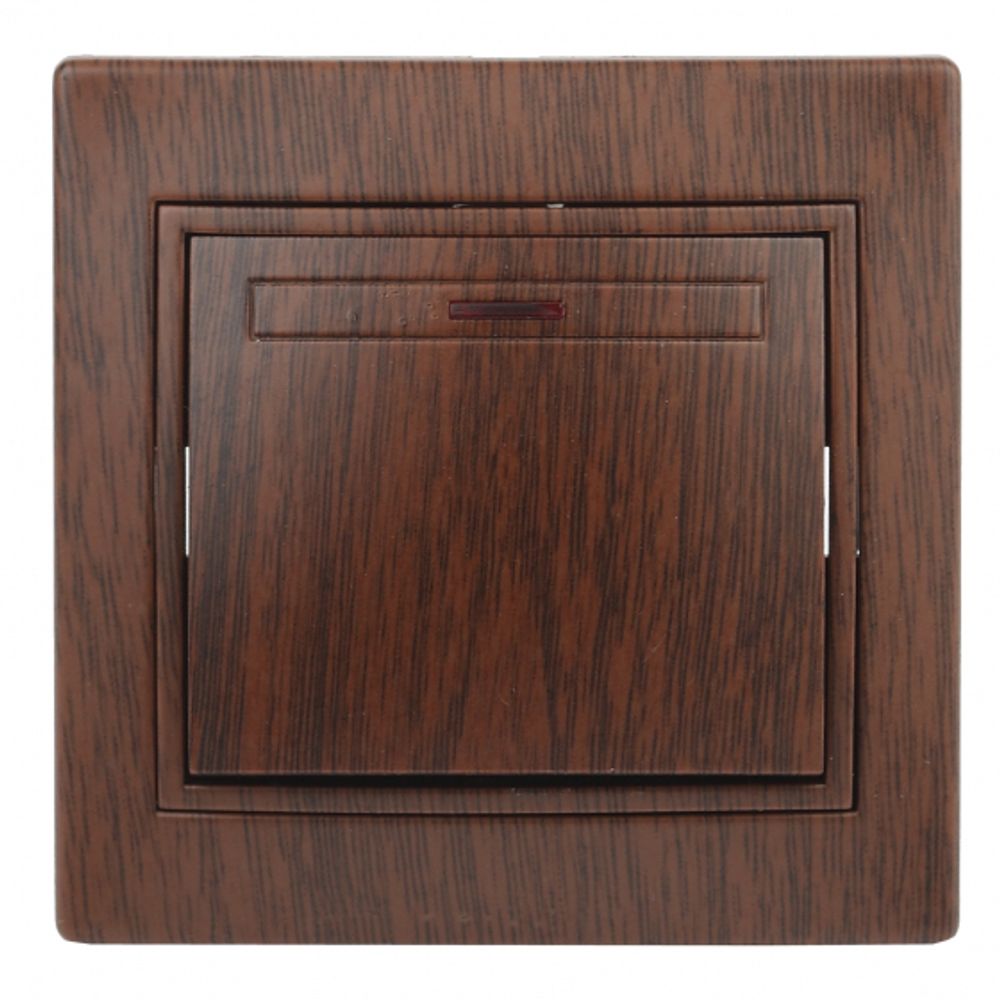 ЭРА Intro Plano Венге Выключатель с подсветкой 10АХ-250В, скрытая установка 1-102-10 Б0030036