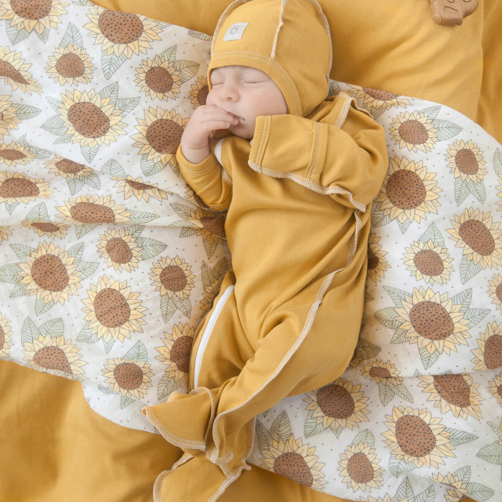 Комбинезон Mjölk Sleep and Play Mustard, швы наружу, уценка