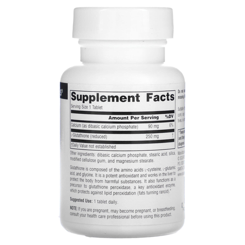 Source Naturals, восстановленный глутатион, 60 таблеток