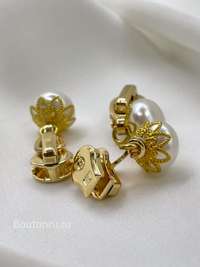 Собачка / бегунок для молнии золото жемчуг