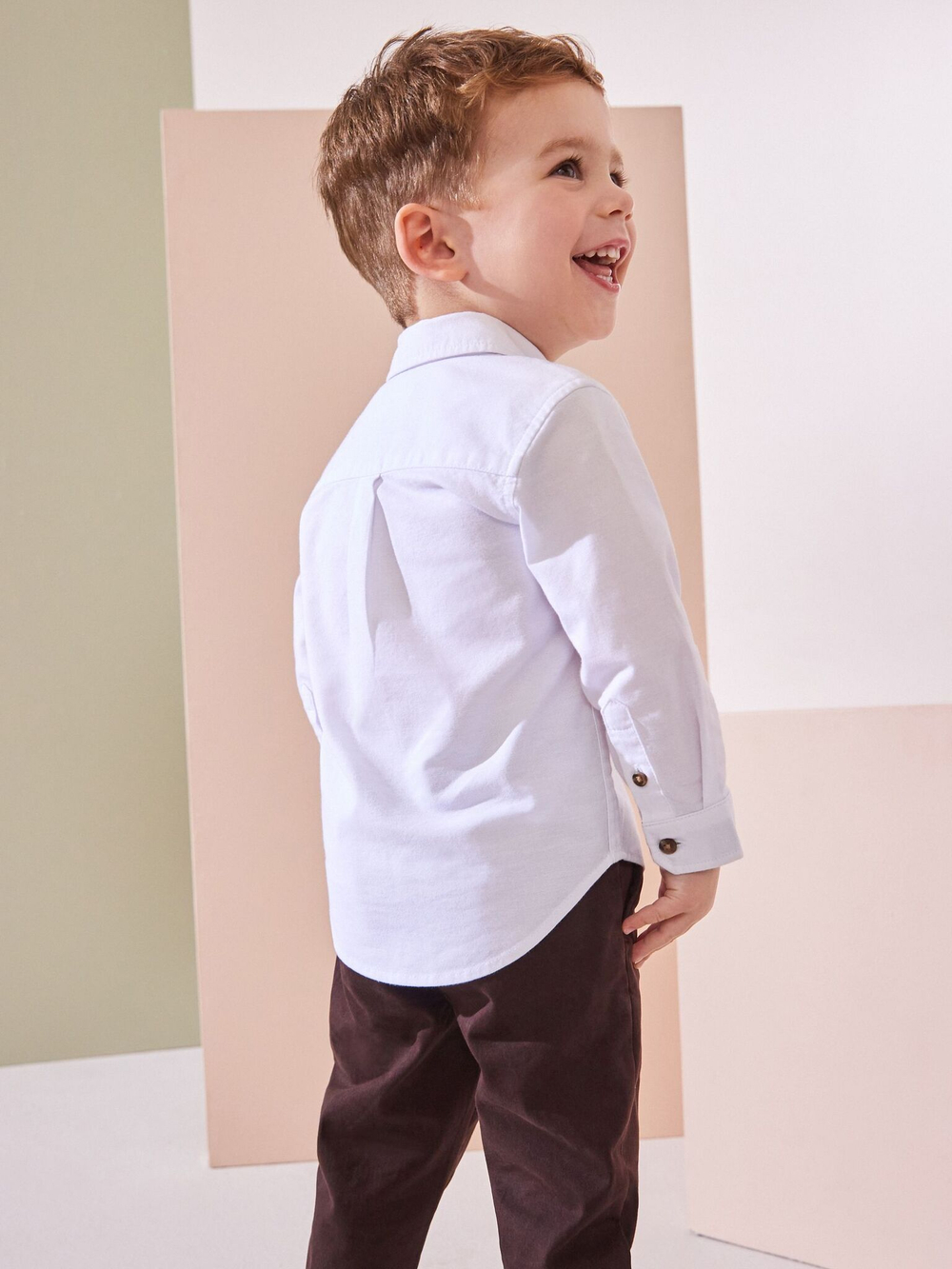 Рубашка с вышивкой для мальчика Next K83-251, Белый