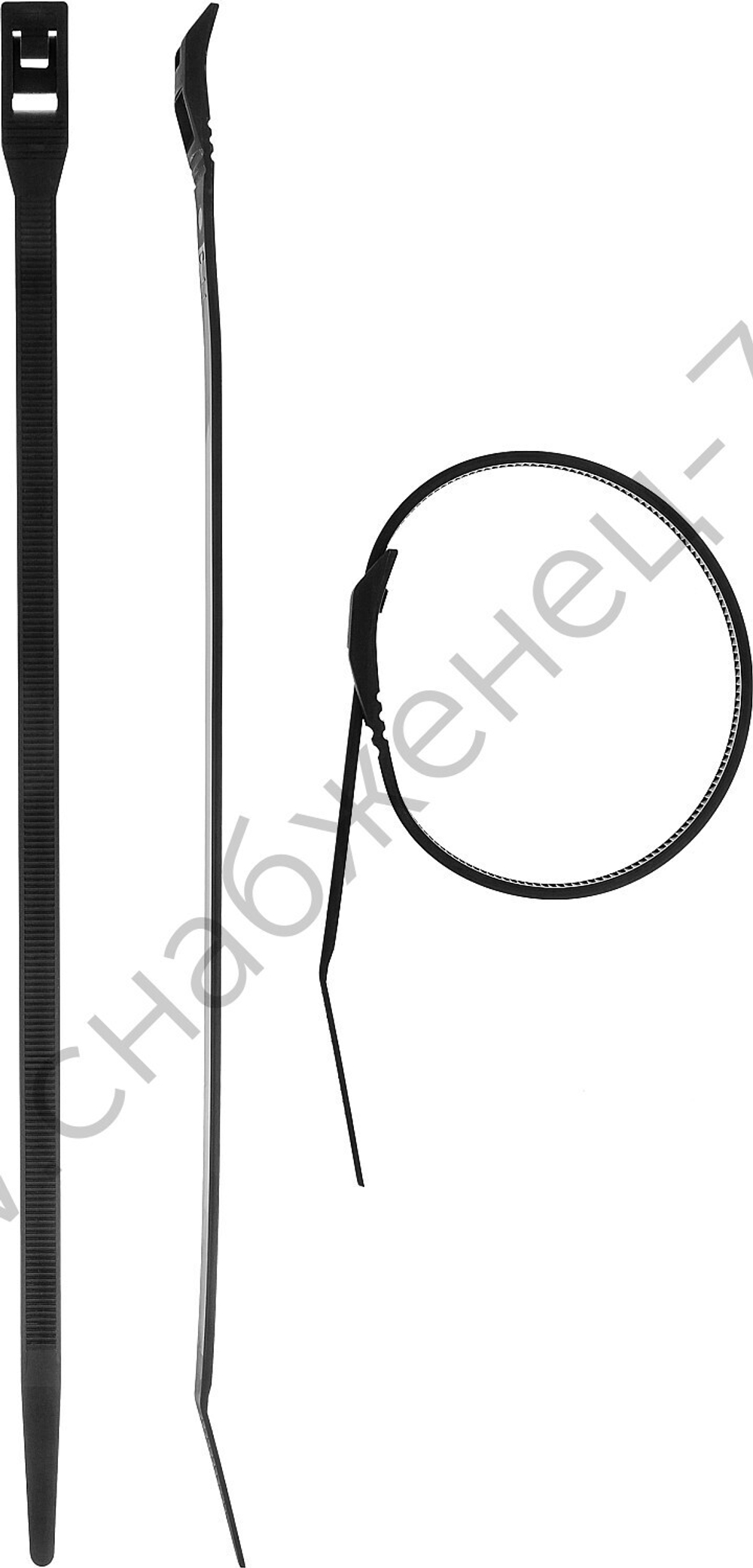 ЗУБР КОБРА 7.6 х 280 мм, нейлон РА66, кабельные стяжки с плоским замком черные, 10 шт, Профессионал (30935-76-280)