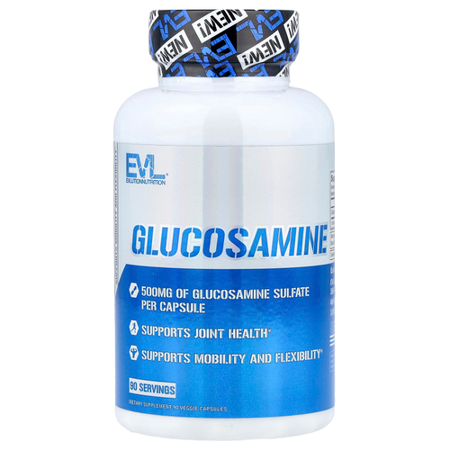 EVLution Nutrition, Глюкозамин, 500 мг, 90 растительных капсул