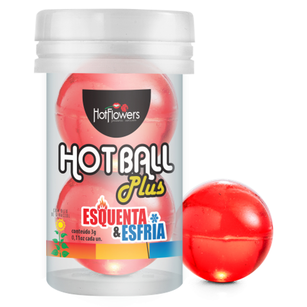 Лубрикант HOT BALL PLUS на масляной основе в виде двух шариков с охлаждающе-разогревающим эффектом