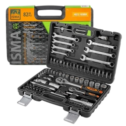 Набор инструментов 82пр. 1/2'', 1/4''(6гр.) ISMA ISMA-4821-5EURO