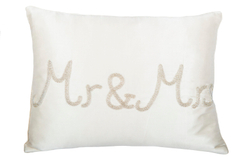 Подушка Mr & Mrs декоративная бисер Gingerlily 30x40 Белый
