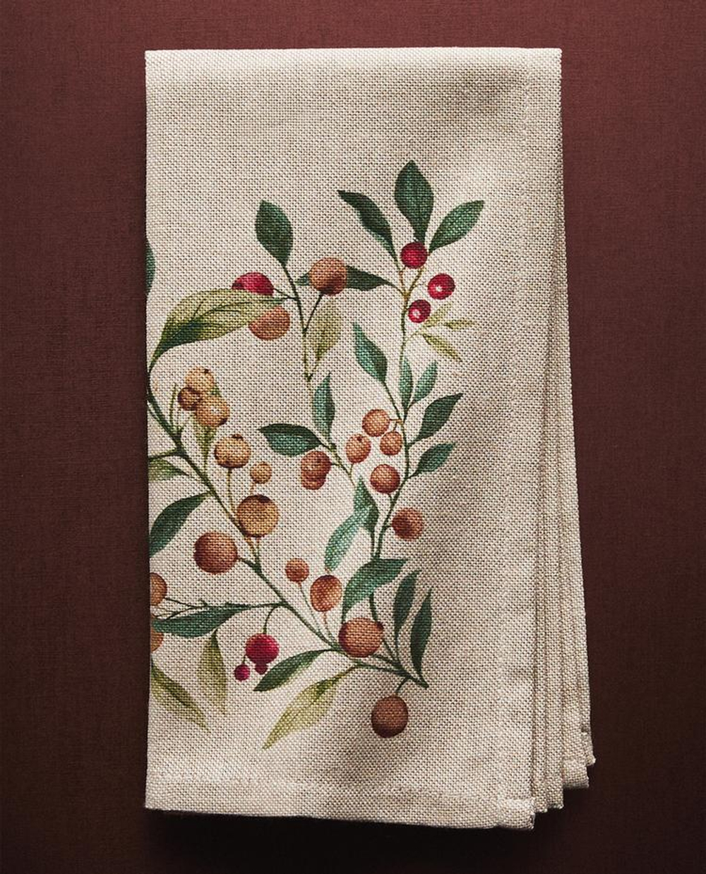 ZARA HOME КУХОННЫЕ ПОЛОТЕНЦА С РОЖДЕСТВЕНСКИМ ПРИНТОМ (НАБОР ИЗ 2 ШТ.), ЭКРЮ