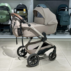 Коляска Agex Prima Pro 3 в 1 с автокреслом i-Team Grey APP232 Beige (Бежевый)