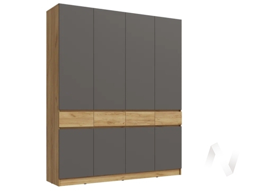 Шкаф 4-х ств МС Роджина (дуб крафт/графит)